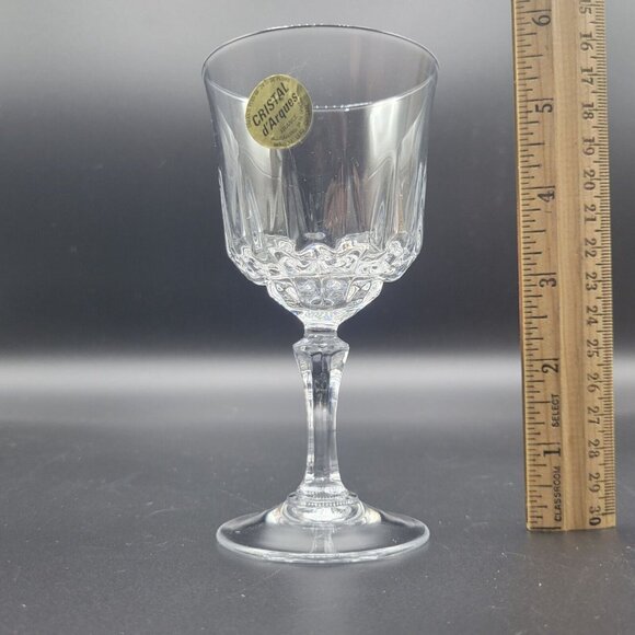 Vintage Cristal DArques France Genuine Lead Crystal Stemware Wine Glass Set of 6 - Picture 11 of 12